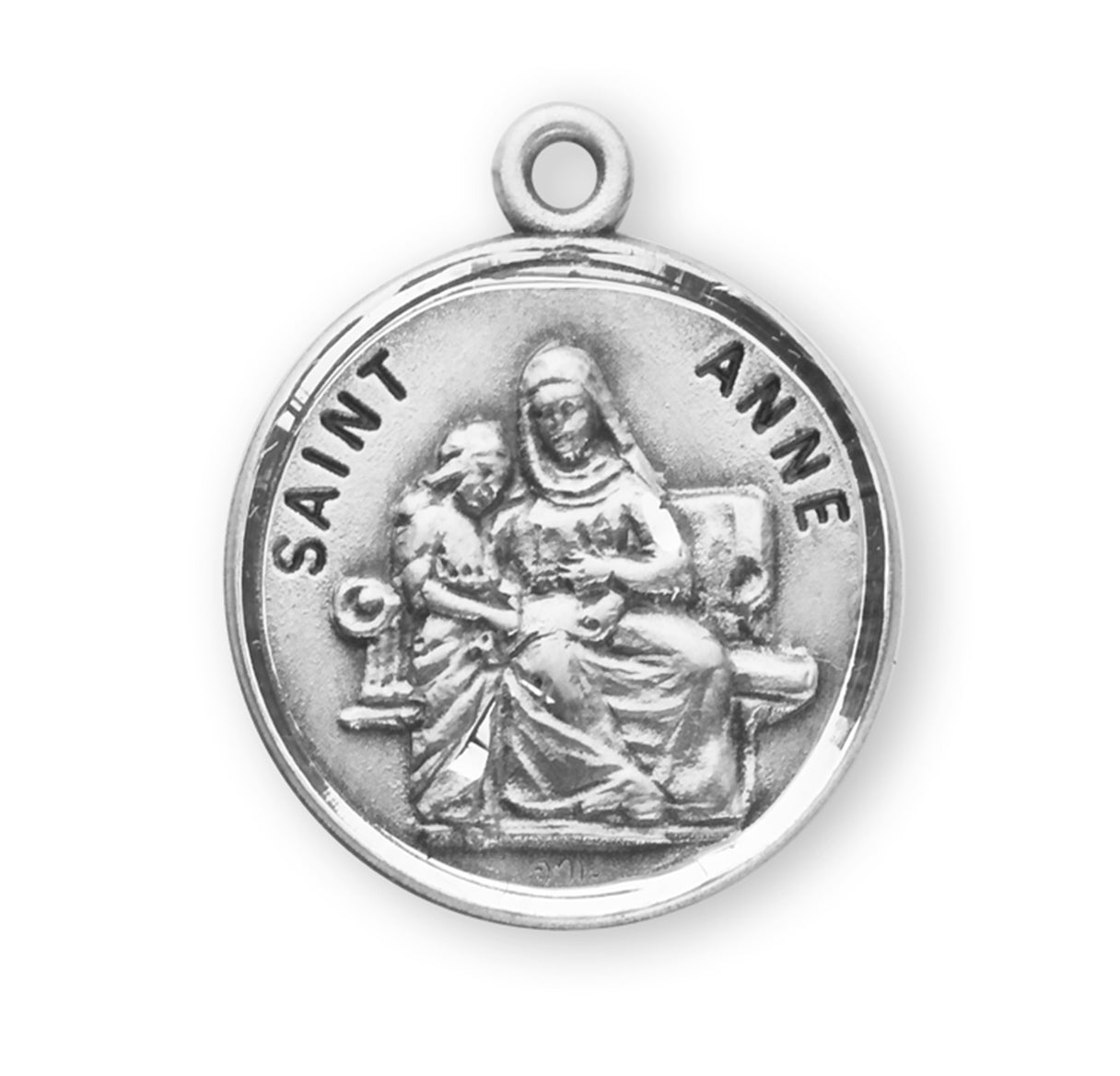Patron Saint Anne Round Sterling Silver Medal