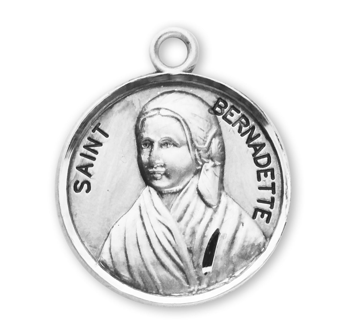 Patron Saint Bernadette Round Sterling Silver Medal