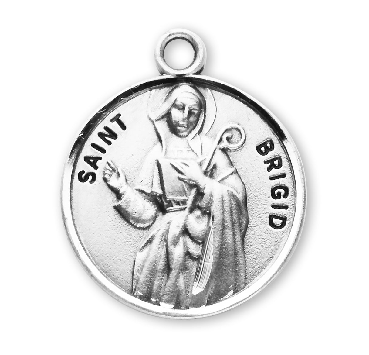 Patron Saint Brigid Round Sterling Silver Medal