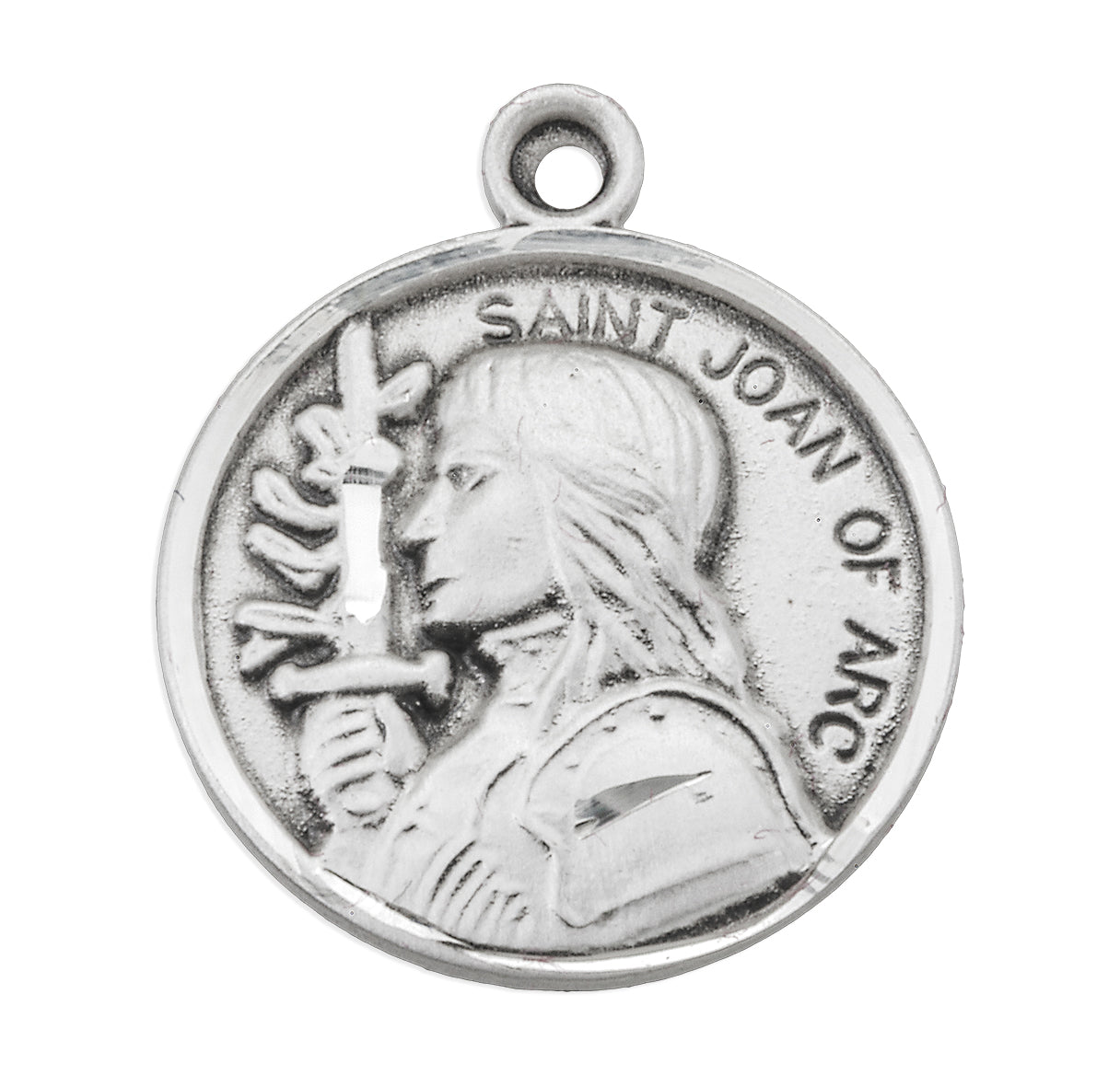 Patron Saint Joan of Arc Round Sterling Silver Medal