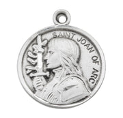 Patron Saint Joan of Arc Round Sterling Silver Medal
