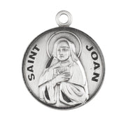 Patron Saint Joan Round Sterling Silver Medal