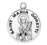 Patron Saint Maria Goretti Round Sterling Silver Medal