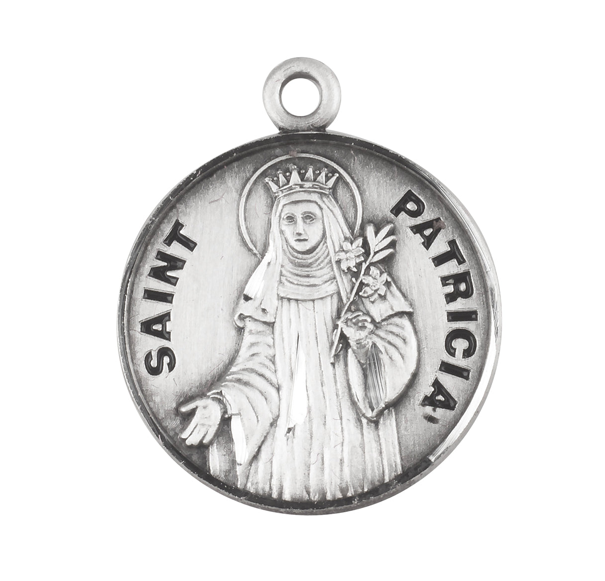 Patron Saint Patricia Round Sterling Silver Medal