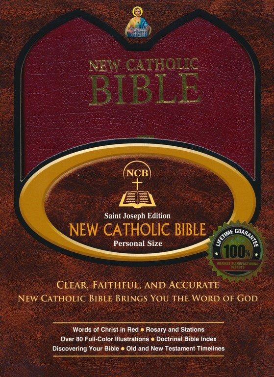 St. Joseph New Catholic Bible Personal Size, Bonded Leather Burgundy