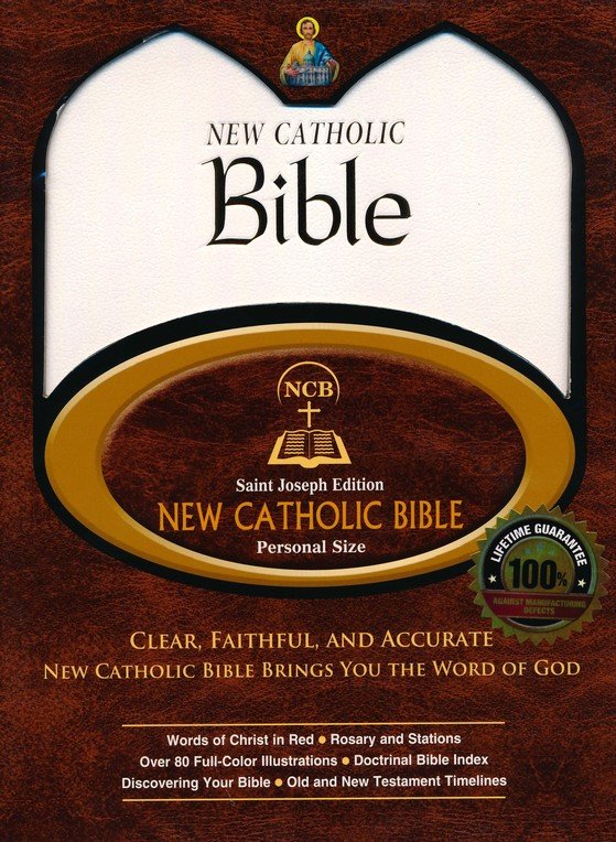 St. Joseph New Catholic Bible (NCB), Personal Size, White Imitation Leather