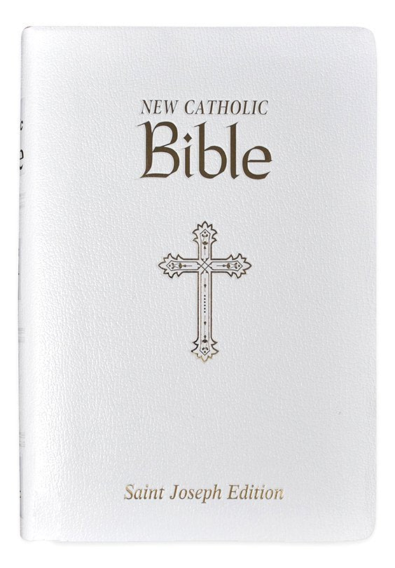 St. Joseph New Catholic Bible (NCB), Personal Size, White Imitation Leather