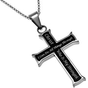Black Mini Cross Necklace