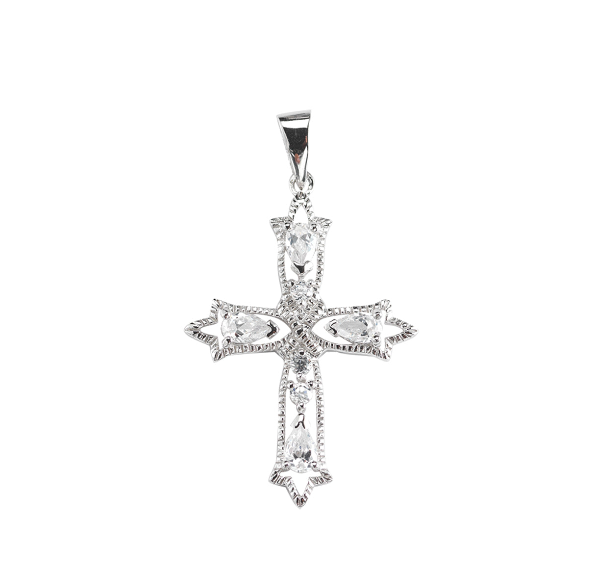 Sterling Silver Cubic Zirconia's "CZ's" Cross Chain