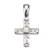 Sterling Silver Small Cross with CZ Settings