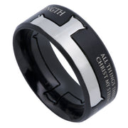 Black Iron Cross Ring