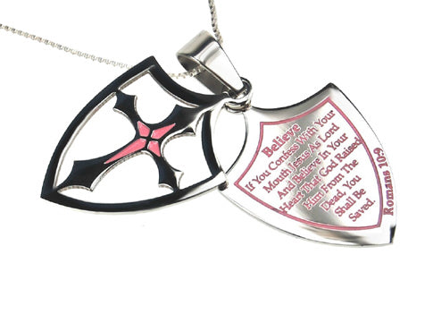 2 Piece Shield Cross Necklace