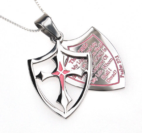 2 Piece Shield Cross Necklace