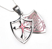 2 Piece Shield Cross Necklace