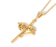 Gold Heart's Desire Cross Necklace
