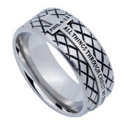Silver Diamond Back Cross Ring
