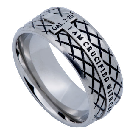 Silver Diamond Back Cross Ring