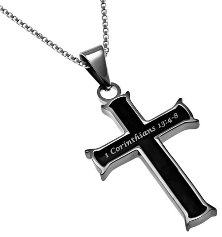 Black Mini Cross Necklace