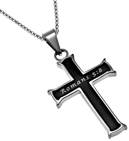 Black Mini Cross Necklace