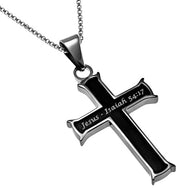 Black Mini Cross Necklace
