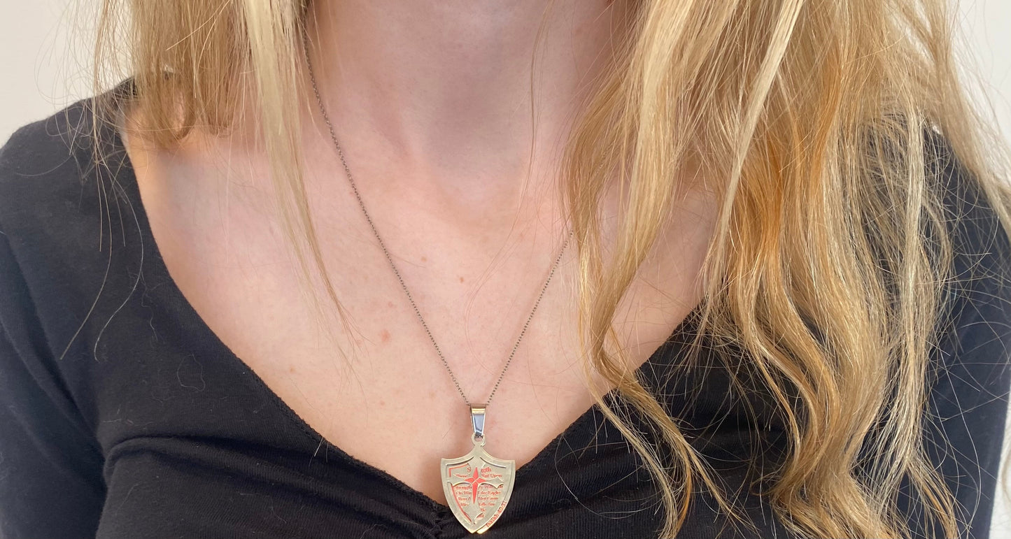 2 Piece Shield Cross Necklace